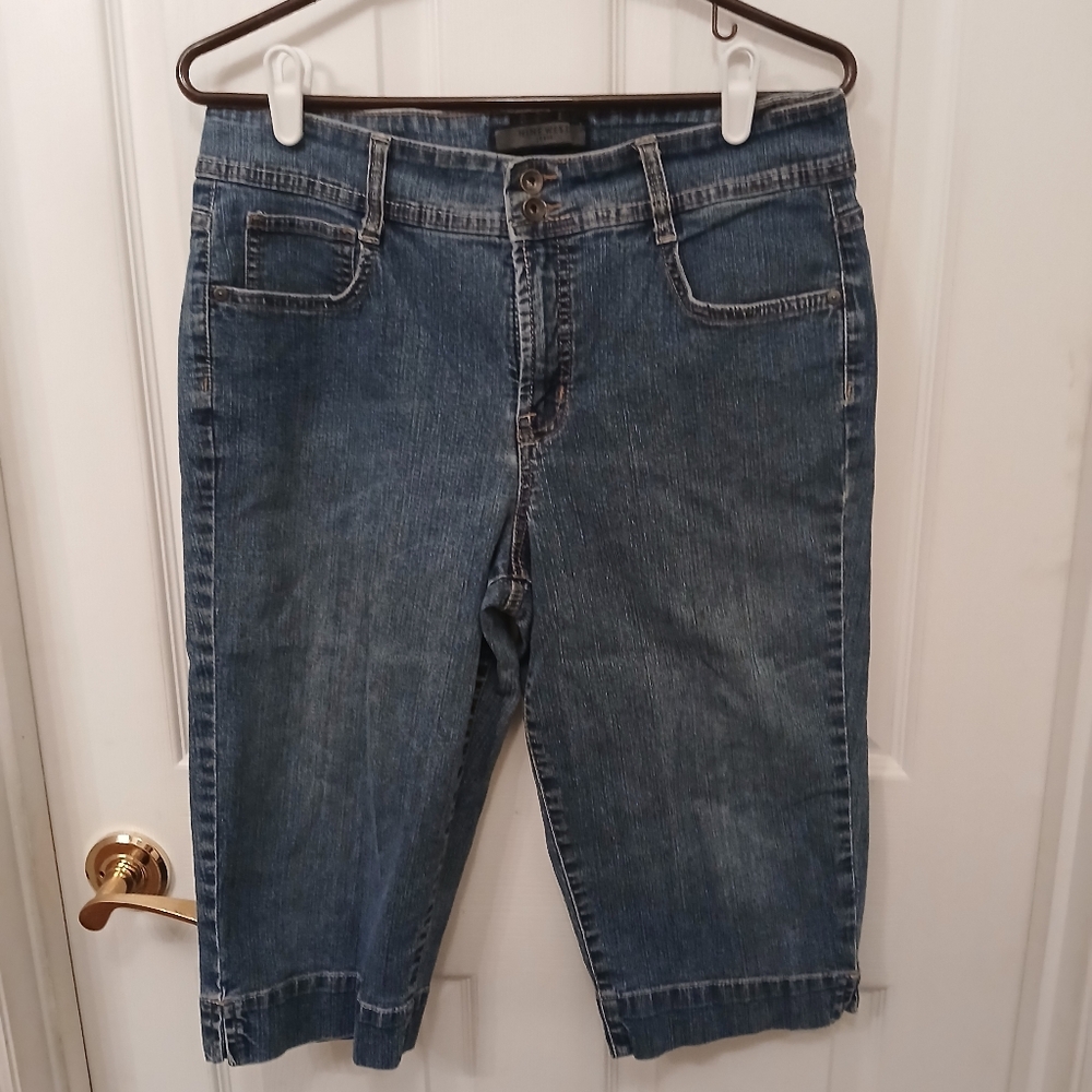 EUC Nine West Jeans Melanie Skimmer Missy Jorts Capri Women's Size 12